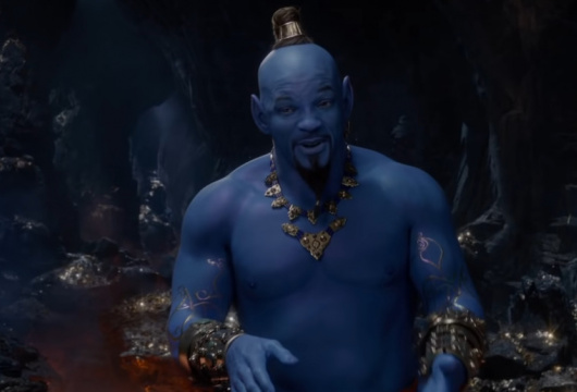 Уилл Смит впервые предстал в образе синего Джинна в новом трейлере «Аладдина» (видео)